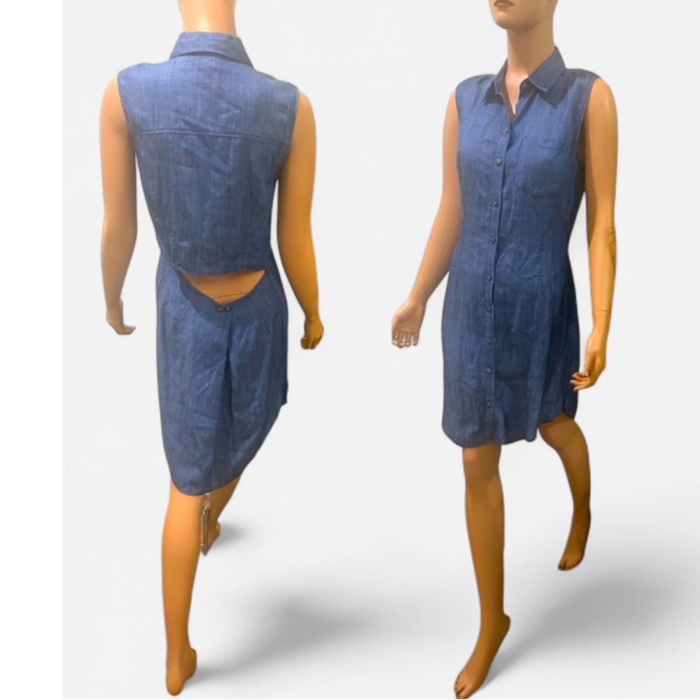 RACHEL Rachel Roy Blue Sleeveless jean Mini Dress M